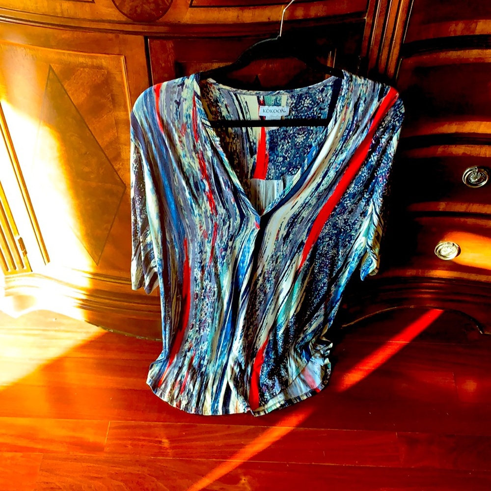 Super vibrant, cute and comfortable Kokoon Boutique Brand top.  Made in USA